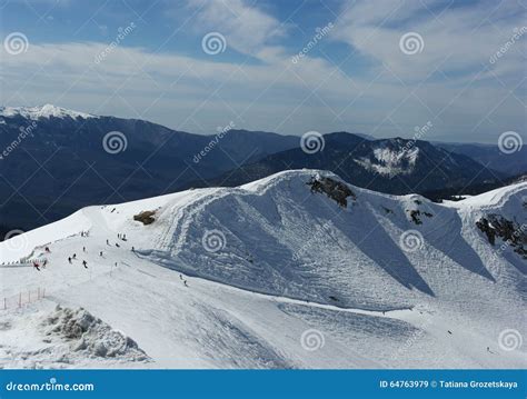 Snow Mountain Ski Winter Landscape Sochi Russia Stock Image Image