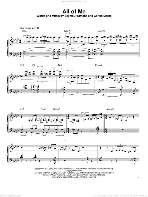 All of me is a song by american singer john legend from his fourth studio album love in the future (2013). Peterson - All Of Me sheet music for piano solo ...