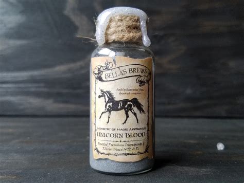 Unicorn Blood Potion Ingredient Harry Potter Inspired Wizard Etsy