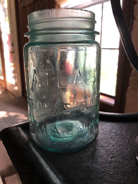 Antique Atlas Mason Jar Strong Shoulder Canning Jar Ball Jar Etsy