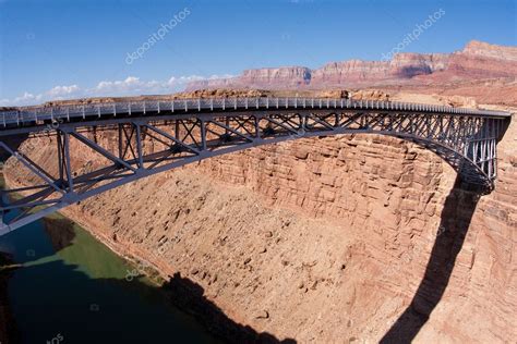 Navajo Bridge Over The Colorado River And The Grand Canyon — Stock