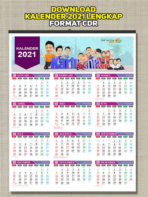 Gratis Download Kalender 2021 Cdr