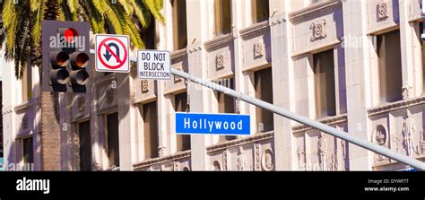 The Blue Hollywood Blvd Street Sign Stock Photo Alamy