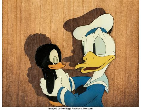 Donalds Penguin Donald Duck And Tootsie Production Cel Courvoisier