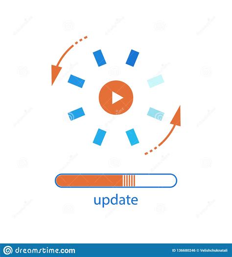 Update System Icon Vector Loading Process Modern Flat Design Vector