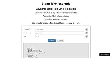 Form Async Validation Codesandbox