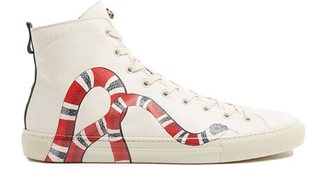 Gucci Major Snake Print High Top Leather Trainers For Men Lyst Canada