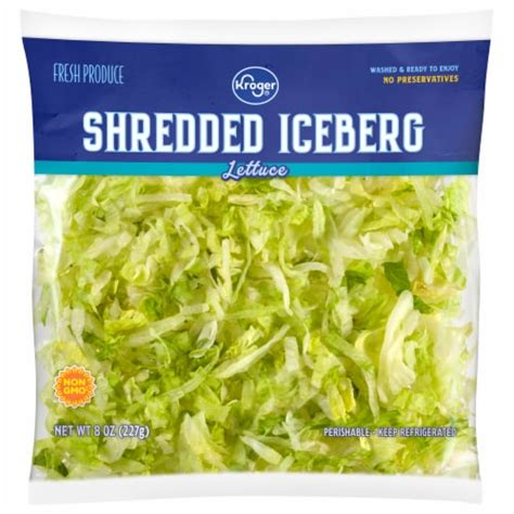 Kroger Shredded Iceberg Lettuce Bag 8 Oz Kroger