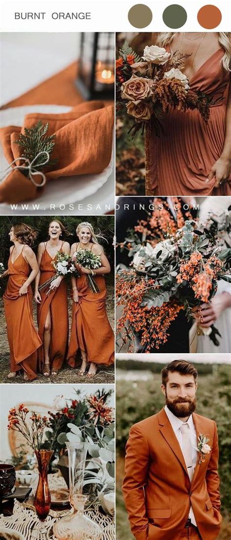 what colors go with burnt orange for a wedding jenniemarieweddings