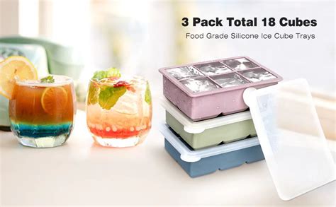 Amazon Excnorm Ice Cube Trays Pack Large Size Silicone Ice