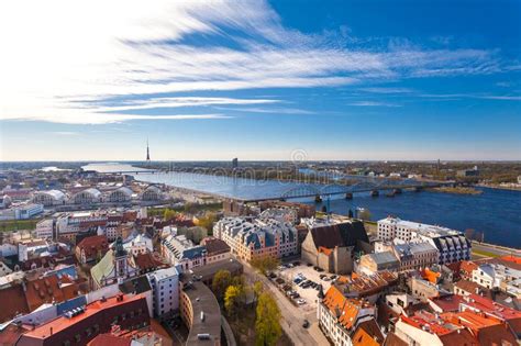 Riga Latvia May 05 2017 Panorama Of The City Riga In Spring Sunny