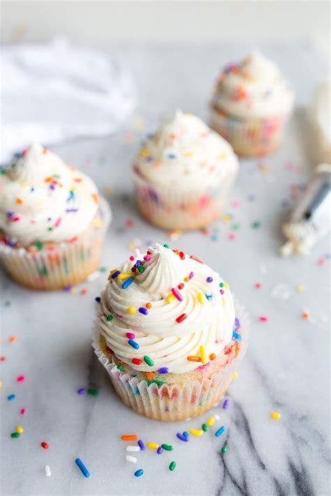 Birthday Cake Cupcakes With Sprinkles Small Batch Recipe Dessert