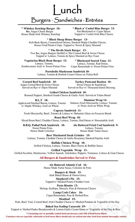 The Black Sheep menus in Niantic, Connecticut, United States