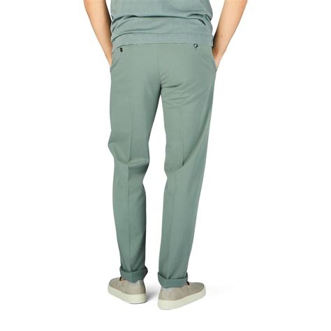 Canali Green Cotton Twill Stretch Chino Baltzar