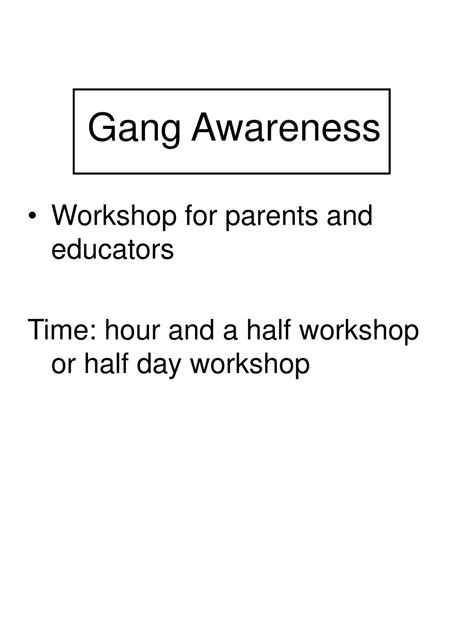 Ppt Gang Awareness Powerpoint Presentation Free Download Id154631