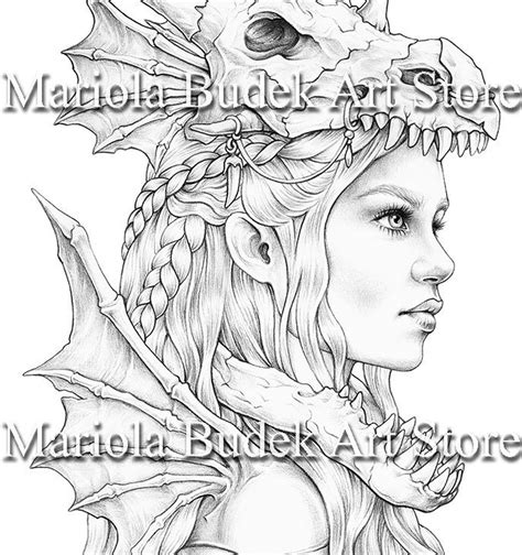 This beautiful, handmade drawing is ready to be printed on your favourite paper. Guardiana Mariola Budek Premium Coloring Page Printable ...