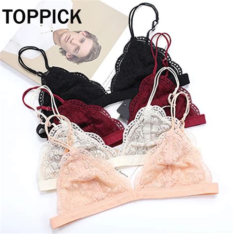 Lace Bra Sexy Sheer Thin Push Up Bras For Women Floral Wire Free Lace