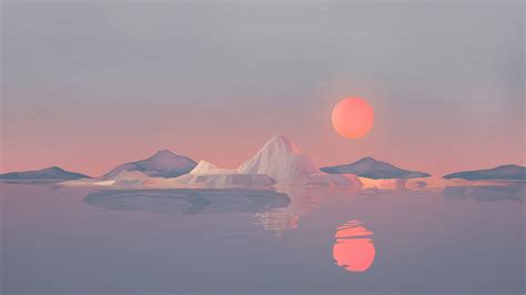 Minimalist Iceberg 4k Wallpaper
