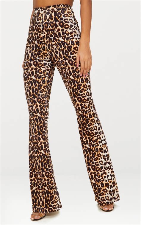 leopard print velvet flared pants prettylittlething aus