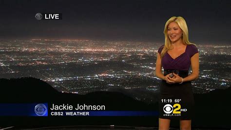 Jackie Johnson 2011 04 25 11PM CBS2 HD Tight Purple Top Black Skirt