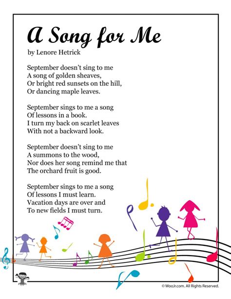 Printable September Poems For Kids Woo Jr Kids Activities