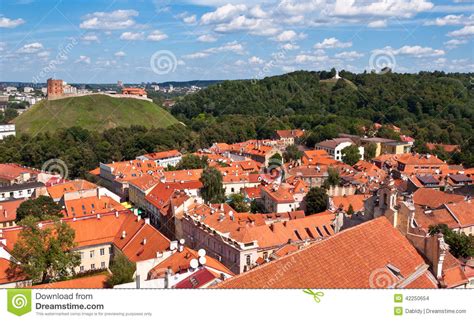 Vilnius Old Town Skyline Stock Photo Image Of Locations 42250654