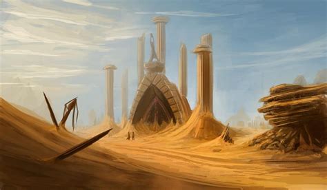 Desert Temple By Drazaman On Deviantart Fantasy Landscape Fantasy