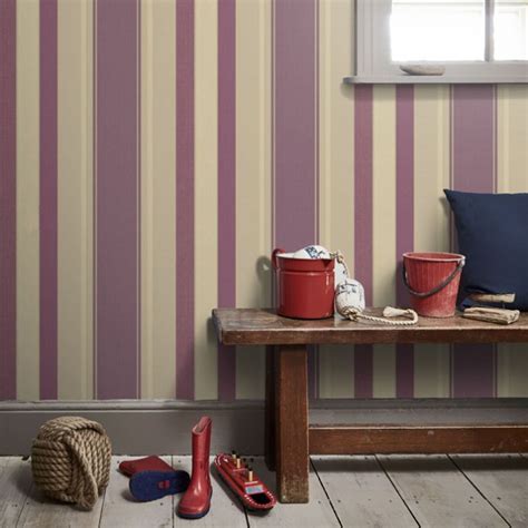 Stripe Wallpaper Red Cream And Grey Direct Wallpapers E40910