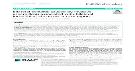 Bilateral Cellulitis Caused By Invasive Aspergillosis Pdf Document