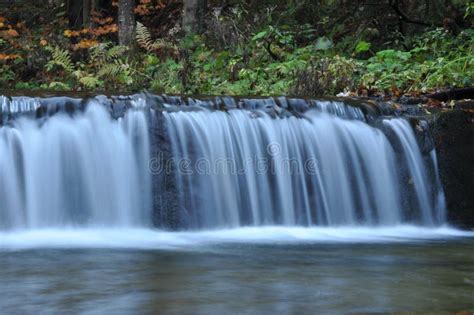 Source Vistula Crystalline Stream Clean Water And Waterfall Stock