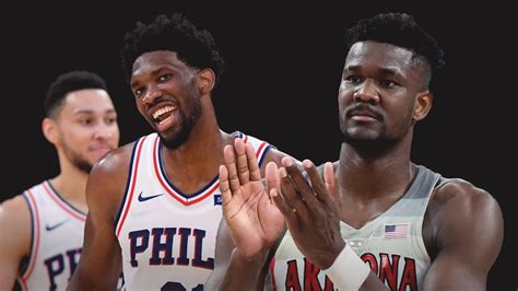 The best gifs are on giphy. Joel Embiid accueille le nouveau numéro 1 de la Draft, DeAndre Ayton, à sa manière