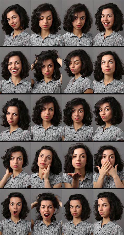 Many Different Pictures Of A Woman Making Faces And Holding Her Hand To