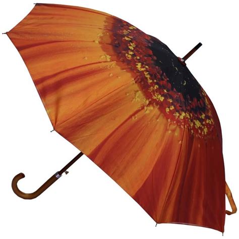 Orange Flower Umbrella Double Canopy Auto Open Umbrella Heaven