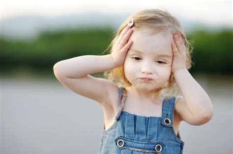 Adorable Little Girl Making Funny Face Stock Photo Image Of Hair