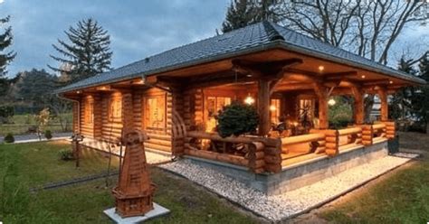 One Floor Log Cabin Plans Floorplans Click