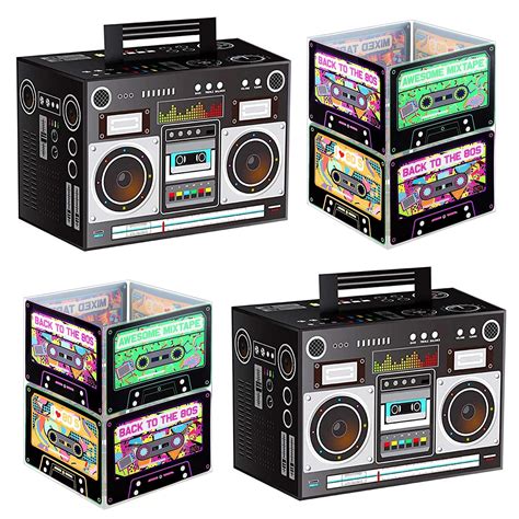 Buy 8 Pieces 80s Party Decorations Include 4 Pieces 80s Theme Boom Box