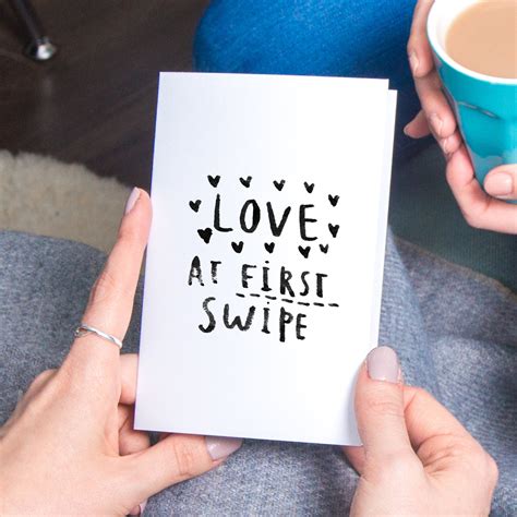 love at first swipe online dating greeting card ellie ellie