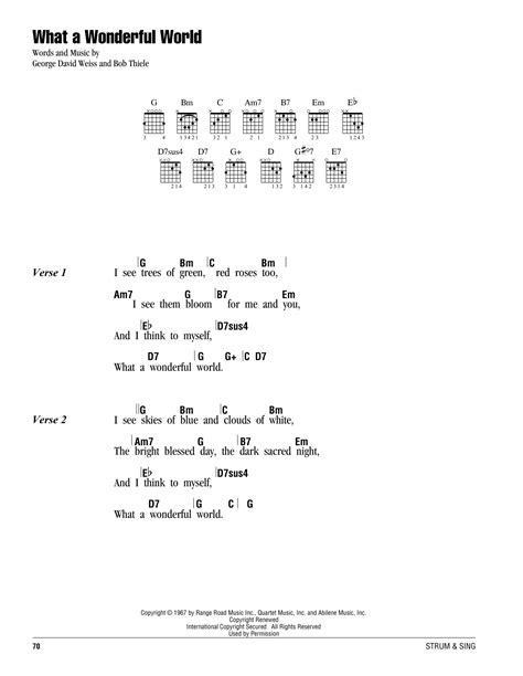 Louis armstrong what a wonderful world lyrics. What A Wonderful World by Louis Armstrong - Guitar Chords ...