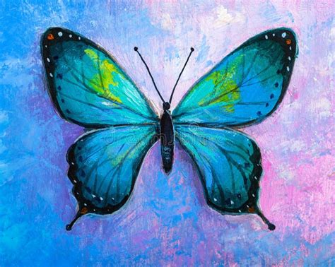 Abstract Painting Blue Butterfly Stock Image Image Of Color