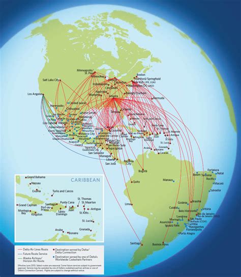 Delta Air Lines Route Map Latin America