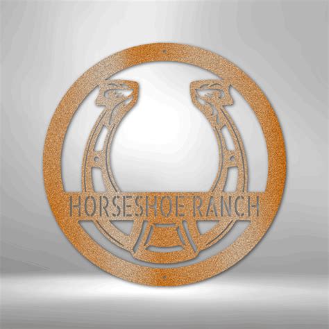 Personalized Metal Horseshoe Barn Sign Horse Sign Horse Stall Sign
