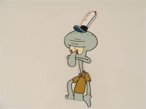 Squidward Hat Production Cel Original Spongebob Art