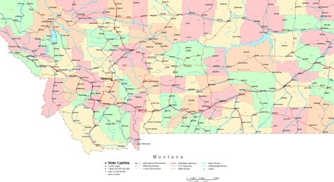 Online Map Of Montana Large