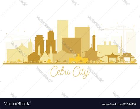 Cebu City Skyline Golden Silhouette Royalty Free Vector