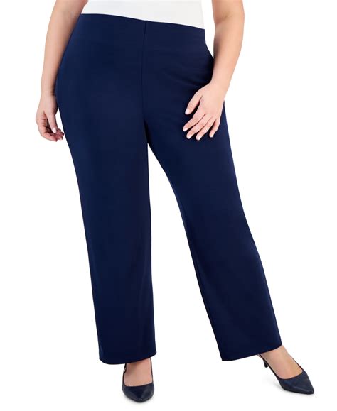 Jm Collection Plus And Petite Plus Size Wide Leg Pull On Pants Created