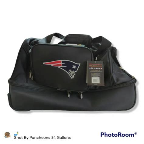 DENCO DROP Bottom Wheeled Duffel Bag New England Patriots
