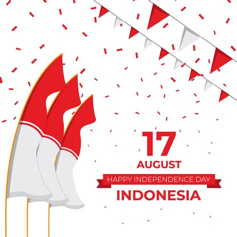 17 august poster or banner indonesian independence day festival indonesian independence