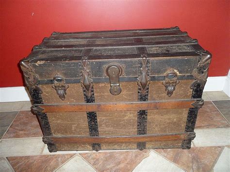 Antique Victorian Era Large Steamer Chest Trunk Late 1800s This Is