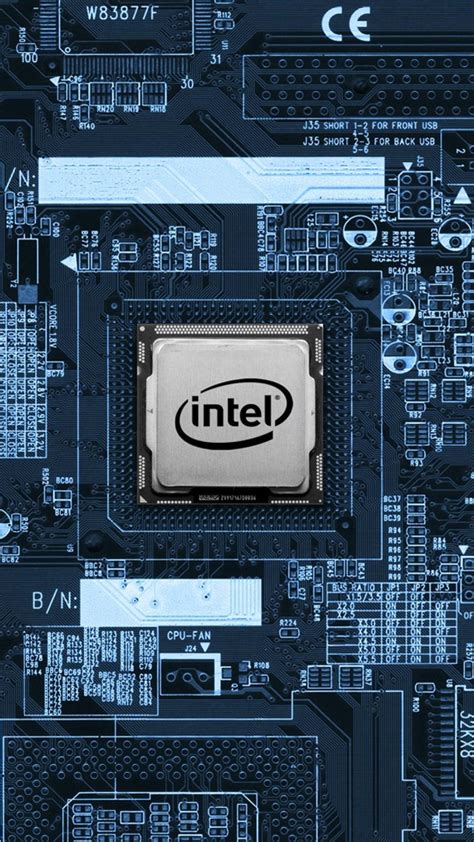 Download Motherboards Blue Intel Circuit Board Wallpaper