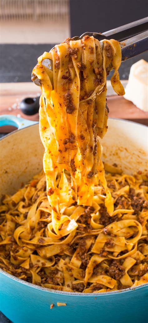 Weeknight Tagliatelle with Bolognese Sauce. Not all noodles are created ...